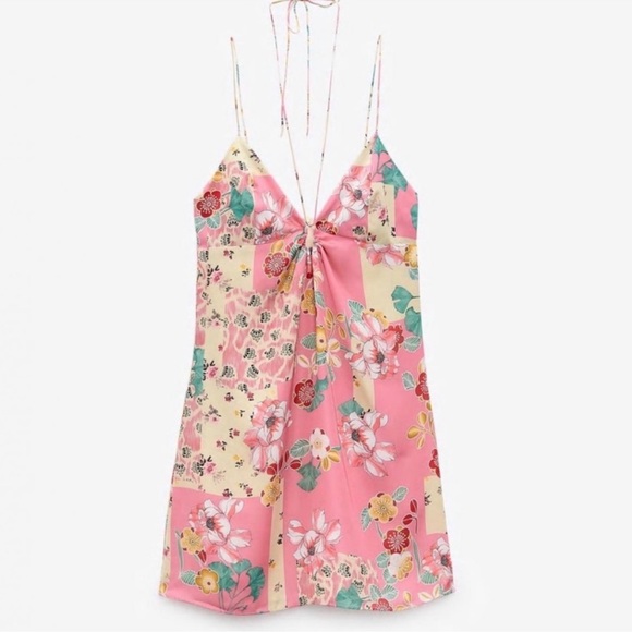 NWOT ZARA SATIN EFFECT DRESS - Picture 3 of 4